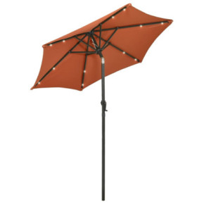 Umbrelă Soare cu LED - Cărămiziu, 200x211 cm | Livrare Gratuită 2