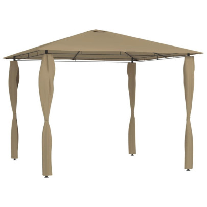 Pavilion cu huse pentru stâlpi - gri taupe - 3x3x2,6 m - 160 g/m²