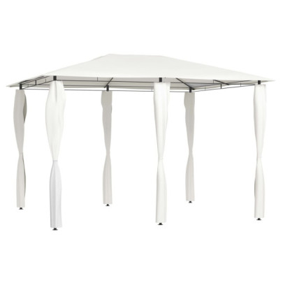 Pavilion cu huse pentru stâlpi - crem - 3x4x2,6 m - 160 g/m²