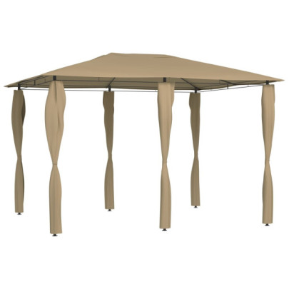 Pavilion cu huse pentru stâlpi - gri taupe - 3x4x2,6 m - 160 g/m²