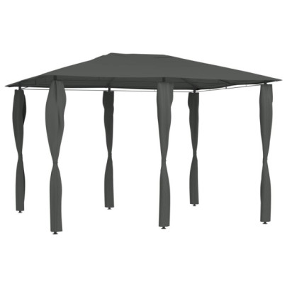 Pavilion cu huse pentru stâlpi - antracit - 3x4x2,6 m - 160 g/m²