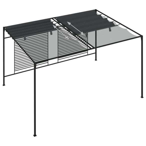Pavilion Retractabil 4x3m Antracit - Acoperiș Extensibil