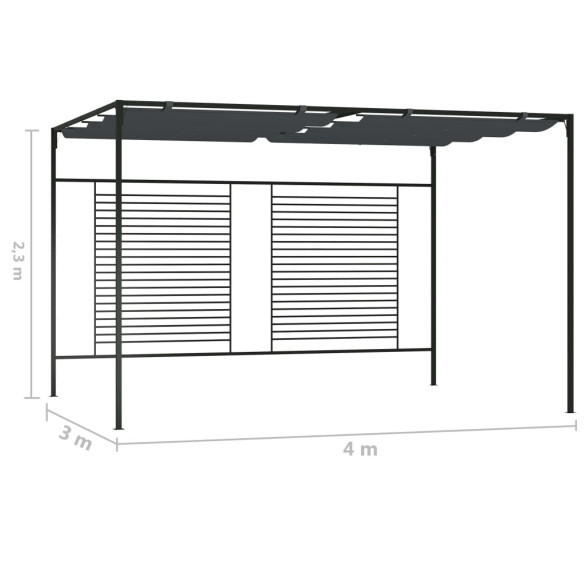 Pavilion Retractabil 4x3m Antracit - Acoperiș Extensibil