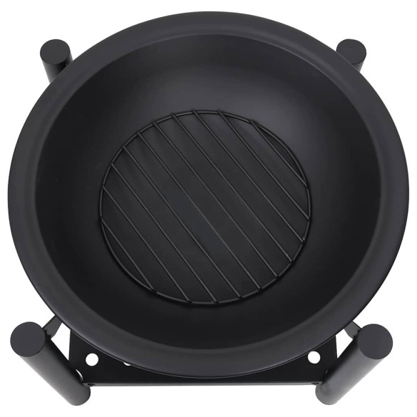 Vatră de Foc Oțel 54x54x55 cm cu Vătrai | Livrare Gratuită