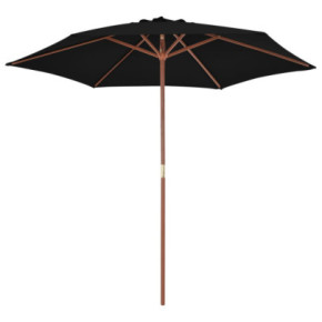 Umbrelă Soare Grădină Lemn Natural - 270 cm | Livrare Gratuită 2
