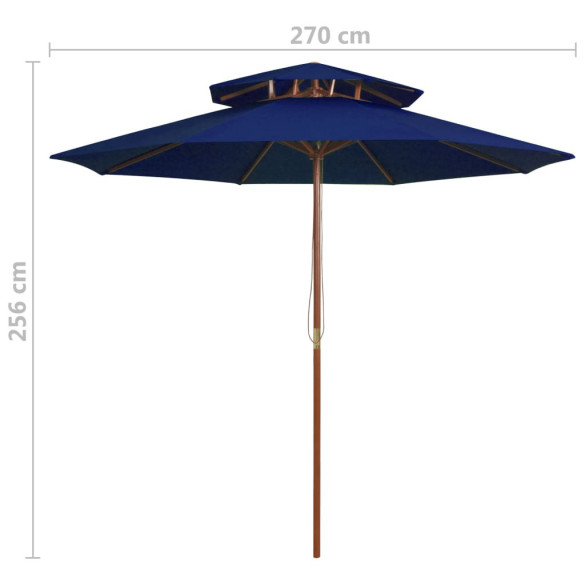 Umbrelă soare lemn dublă 270 cm - Livrare gratuită
