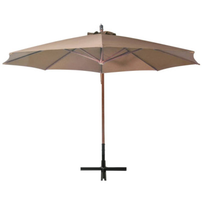 Umbrelă suspendată gri taupe 3,5x2,9 m - Lemn brad