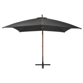 Umbrelă suspendată grădină 3x3m antracit - Lemn masiv 2