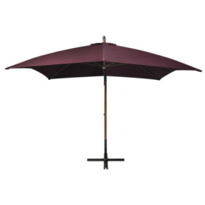Umbrelă suspendată grădină 3x3 m lemn masiv brad bordo 2