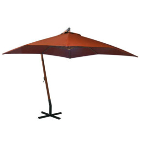 Umbrelă în consolă cărămizie 3x3m - Lemn brad | Livrare gratuită