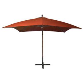 Umbrelă în consolă cărămizie 3x3m - Lemn brad | Livrare gratuită 2