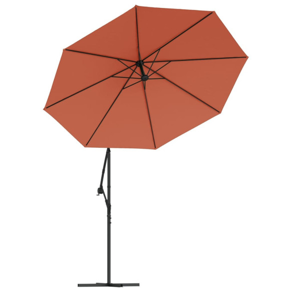 Umbrelă Consolă cu LED-uri Solare | Protecție UV | Cărămiziu