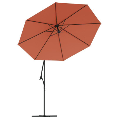 Umbrelă Consolă cu LED-uri Solare | Protecție UV | Cărămiziu