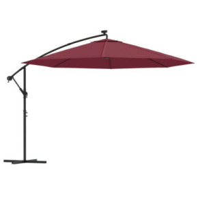 Umbrelă Grădină LED Consolă Roșu Bordo 350 cm | Livrare Gratuită 2