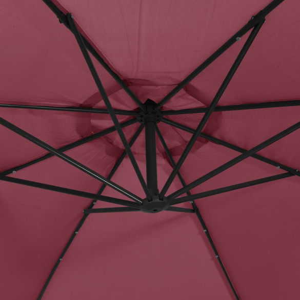 Umbrelă Grădină LED Consolă Roșu Bordo 350 cm | Livrare Gratuită