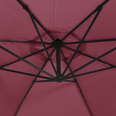 Umbrelă Grădină LED Consolă Roșu Bordo 350 cm | Livrare Gratuită