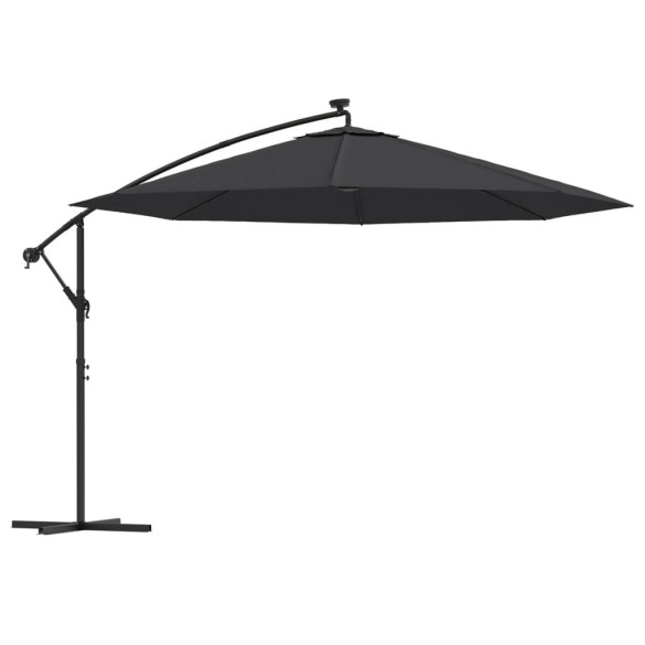 Umbrelă Grădină Consolă LED 350cm - Negru | Livrare Gratuită