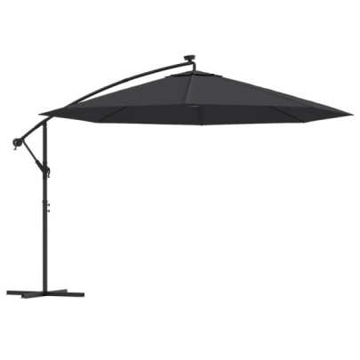 Umbrelă Grădină Consolă LED 350cm - Negru | Livrare Gratuită
