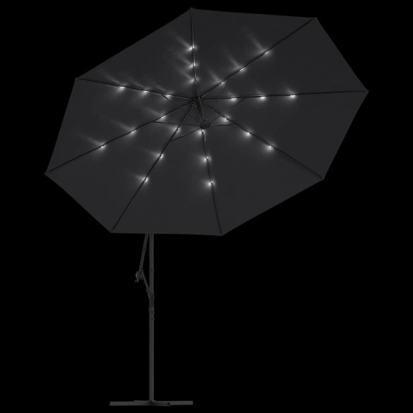 Umbrelă Grădină Consolă LED 350cm - Negru | Livrare Gratuită