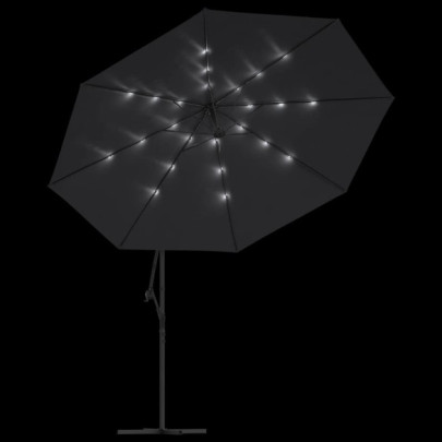 Umbrelă Grădină Consolă LED 350cm - Negru | Livrare Gratuită