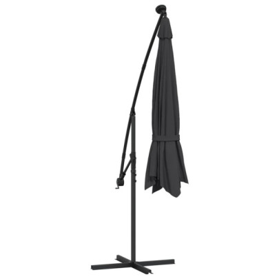 Umbrelă Grădină Consolă LED 350cm - Negru | Livrare Gratuită