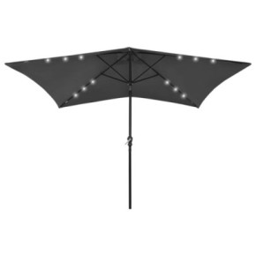 Umbrelă de soare cu LED-uri solare - Antracit 2x3m