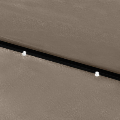 Umbrelă de soare cu LED-uri și panou solar - 2x3 m