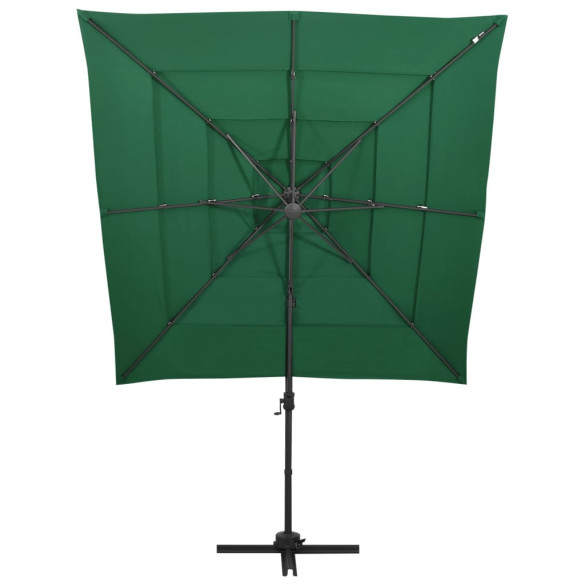 Umbrelă Soare 4 Niveluri - Aluminiu - Verde - 250x250 cm