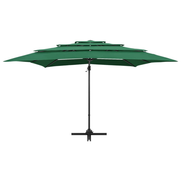 Umbrelă Soare 4 Niveluri - Aluminiu - Verde - 250x250 cm