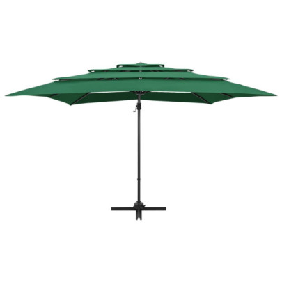 Umbrelă Soare 4 Niveluri - Aluminiu - Verde - 250x250 cm