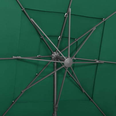 Umbrelă Soare 4 Niveluri - Aluminiu - Verde - 250x250 cm