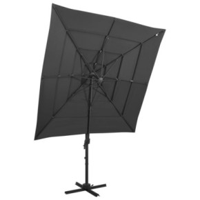 Umbrelă de soare 4 niveluri - Aluminiu Antracit 250x250 cm