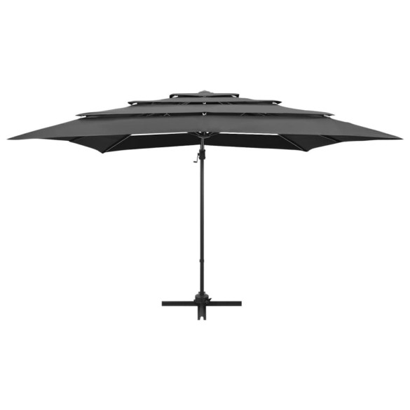 Umbrelă de soare 4 niveluri - Aluminiu Antracit 250x250 cm