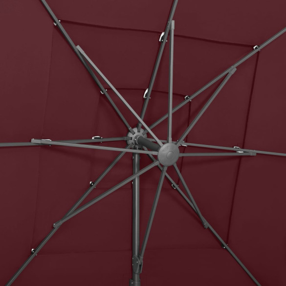Umbrelă Grădină 4 Niveluri - Aluminiu - Roșu Bordo