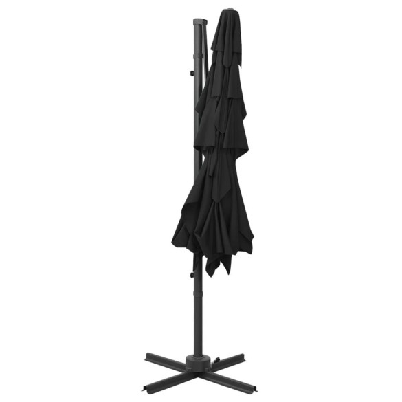 Umbrelă Soare 4 Niveluri - Aluminiu Negru 250x250 cm Umbrelă Soare 4 Niveluri - Aluminiu Negru 250x250 cm