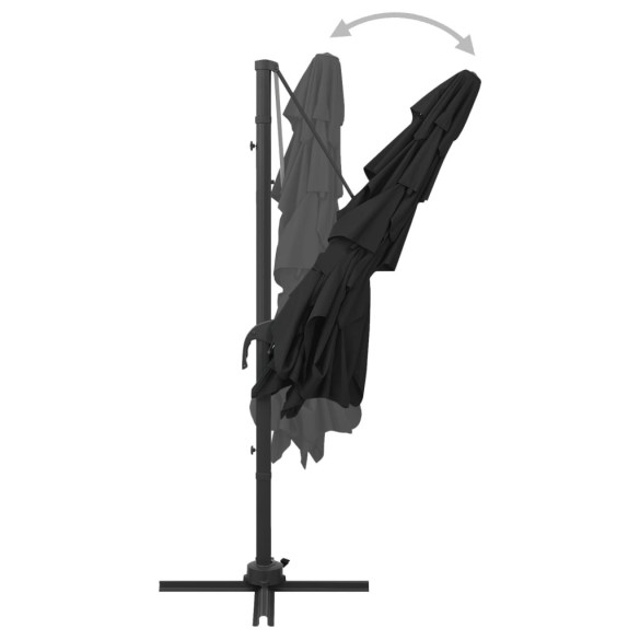 Umbrelă Soare 4 Niveluri - Aluminiu Negru 250x250 cm Umbrelă Soare 4 Niveluri - Aluminiu Negru 250x250 cm