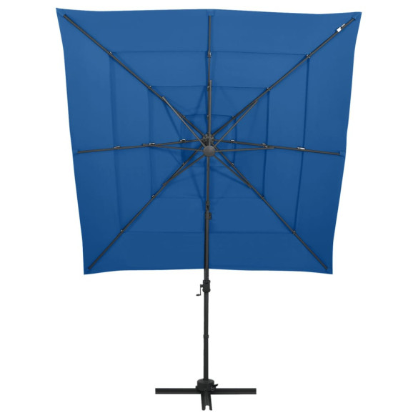 Umbrelă 4 niveluri albastru azur | Protecție UV | Livrare gratuită