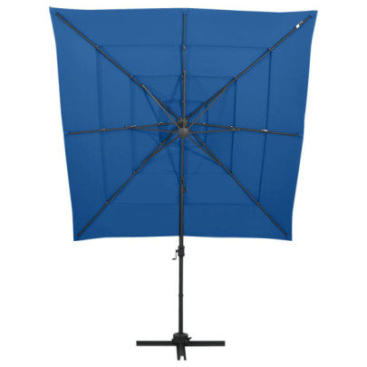 Umbrelă 4 niveluri albastru azur | Protecție UV | Livrare gratuită