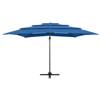 Umbrelă 4 niveluri albastru azur | Protecție UV | Livrare gratuită