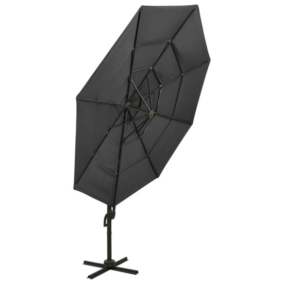 Umbrelă de soare 4 niveluri - Aluminiu - 3x3m - Gratis