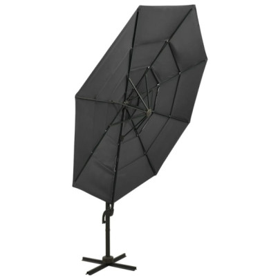 Umbrelă de soare 4 niveluri - Aluminiu - 3x3m - Gratis