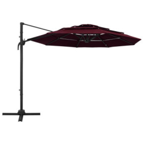 Umbrelă Soare 4 Niveluri Roșu Bordo | Protecție UV 2