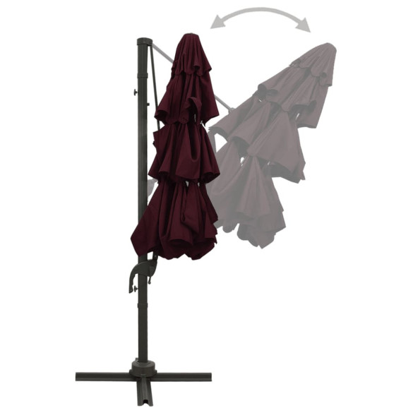 Umbrelă Soare 4 Niveluri Roșu Bordo | Protecție UV Umbrelă Soare 4 Niveluri Roșu Bordo | Protecție UV