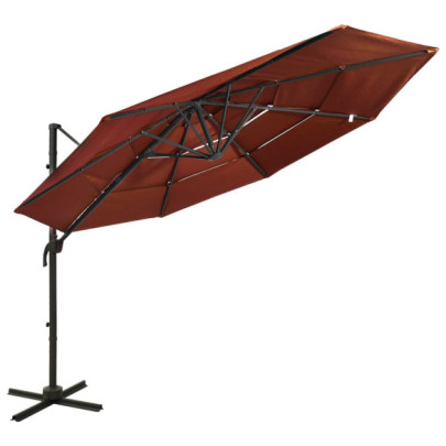 Umbrelă de soare 4 niveluri - Aluminiu - 3x3 m - Livrare Gratuită