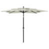 Umbrelă de soare 3 niveluri - stâlp aluminiu - nisipiu - 2,5x2,5 m