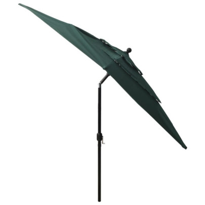 Umbrelă Soare 3 Niveluri, Aluminiu 2.5x2.5m - Verde