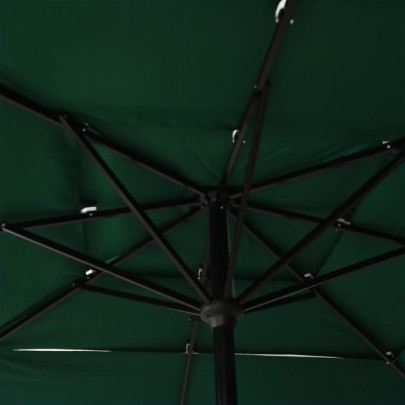 Umbrelă Soare 3 Niveluri, Aluminiu 2.5x2.5m - Verde