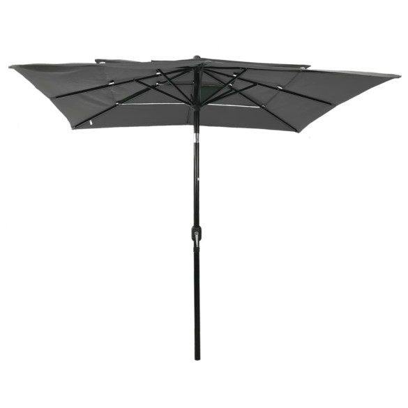 Umbrelă Soare 3 Niveluri - Aluminiu Antracit 250x250cm