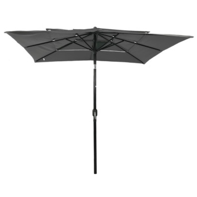Umbrelă Soare 3 Niveluri - Aluminiu Antracit 250x250cm