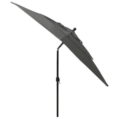 Umbrelă Soare 3 Niveluri - Aluminiu Antracit 250x250cm